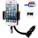 iPhone 5, iPod Touch 5 - Автомобильный держатель, док-станция, FM трансмиттер 3 в 1